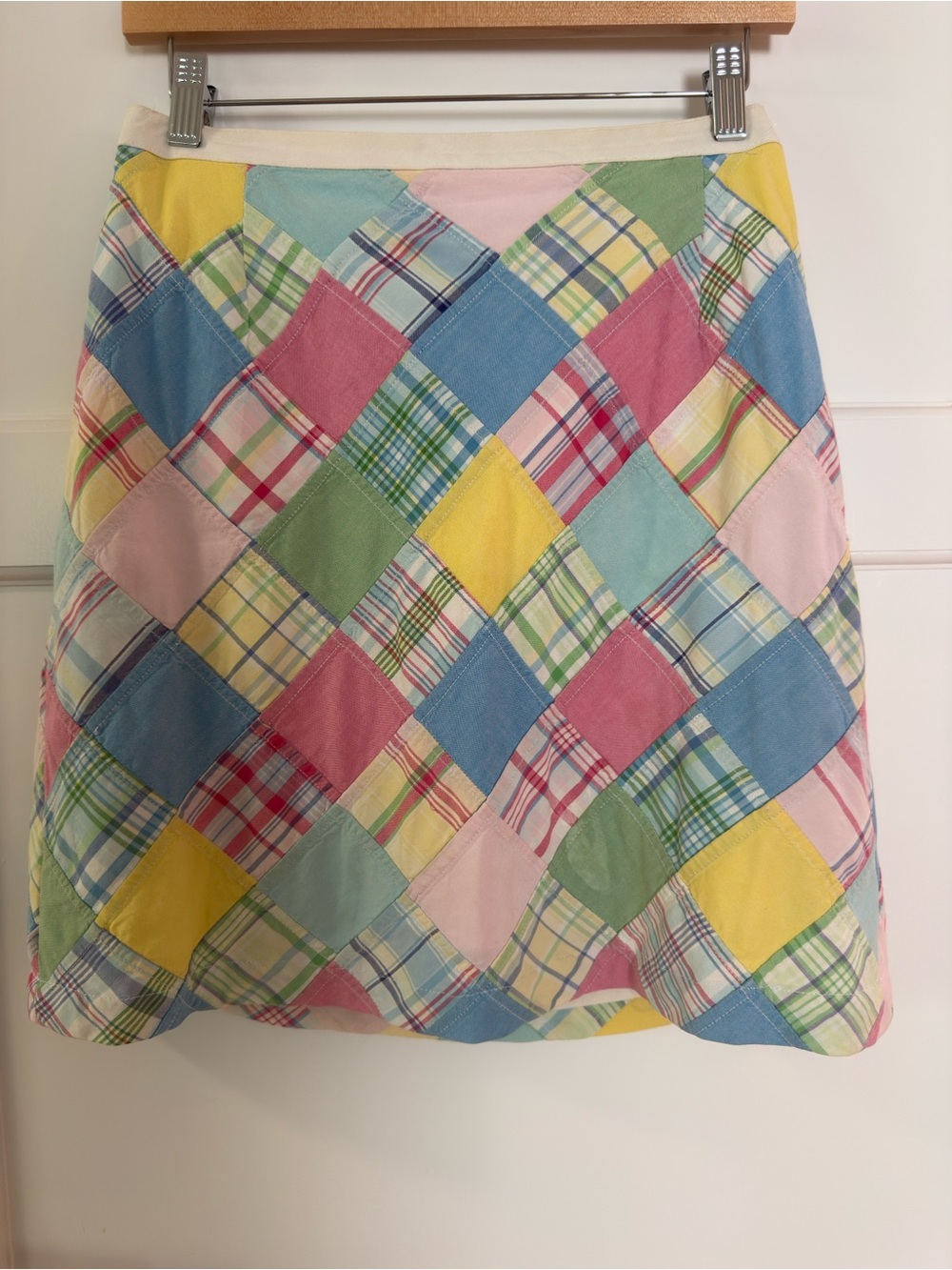 Brooks Brothers Pastel Patchwork Diamond Mini Skirt